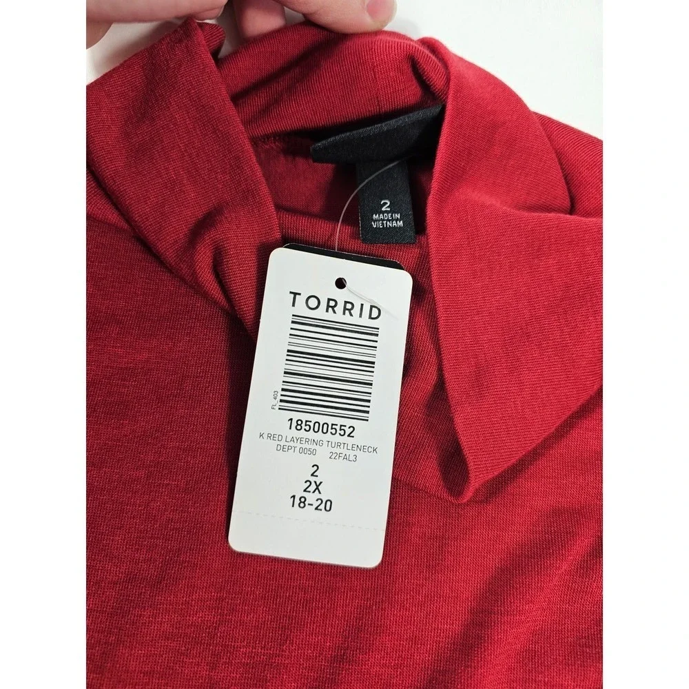 NWT torrid plus size mock neck red long sleeve layering blouse 2X 18-20
